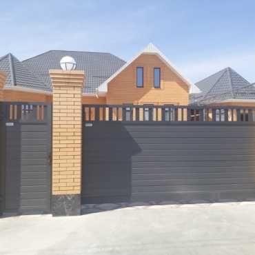 Ворота сдвижные откатные комбинированная панель 3250x2250