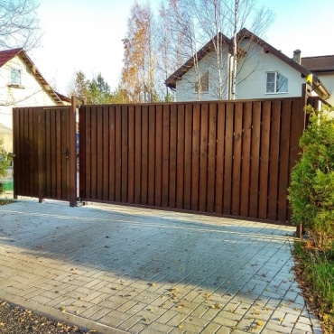 Ворота отктные для дачи отделка вагонкой 3250x2000